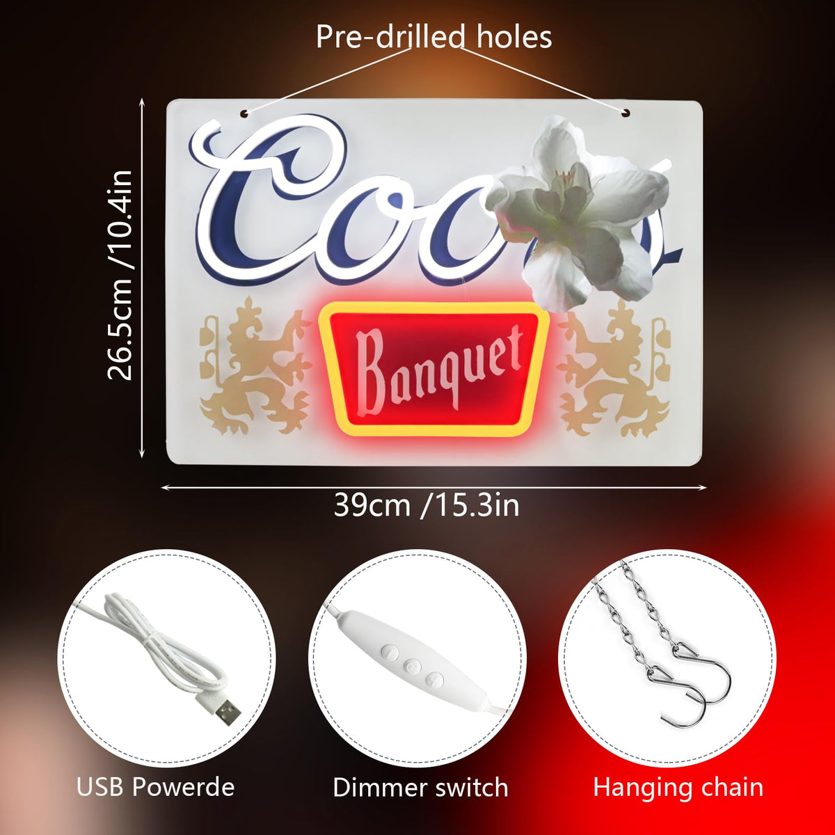 Beer Neon Signs for Wall Decor Crs Banquet Neon Lights for Bedroom Led Signs Suitable for Dormitory Man Cave Christmas Gift (Crs Banquet)