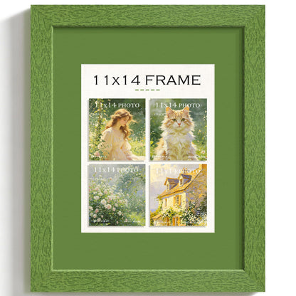 11x14 Green Wood Grain Frame (Green Frame Green Mat / 11x14)