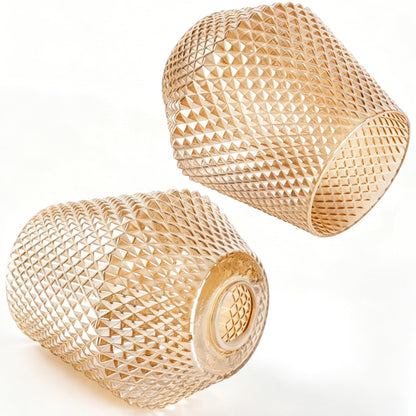 2Pcs Small Glass Lamp Shades (Amber)