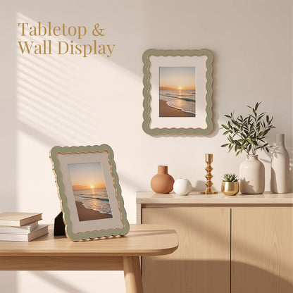 8x10 Scalloped Wavy Metal Picture Frame (Universal Khaki / 8x10)