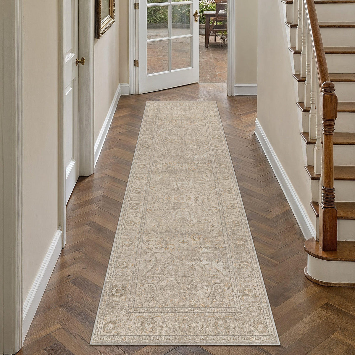 Hallway Runner Rugs 2x8 Washable Rug Brown (Beige Brown / 2' x 8' (Runner))