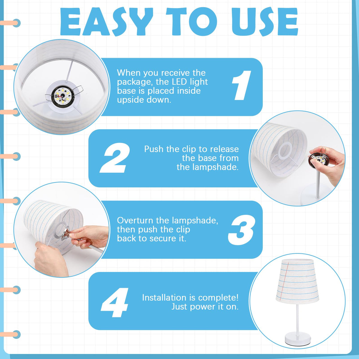 Lined Notebook Table Lamps (Lined Notebook)