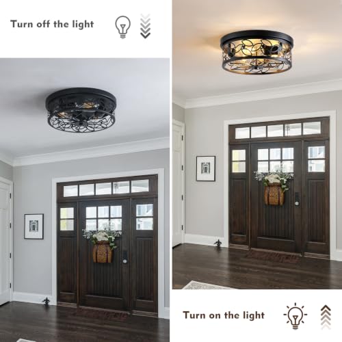 12.6" Gold Accent Flush Mount Ceiling Light