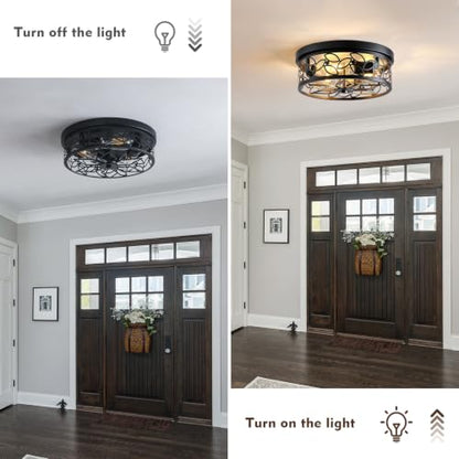 12.6" Gold Accent Flush Mount Ceiling Light