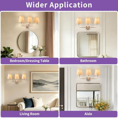3 Light Boho Rattan Bathroom Vanity Light Fixture