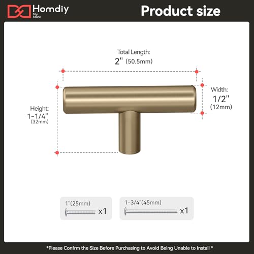 10Pack Single Hole Knobs Cabinet Handles Champagne Bronze Kitchen Cabinet Pulls Drawer Pulls for Dresser Drawers (Single Hole Knobs / Champagne Bronze)