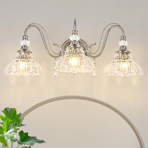 Brushed Nickel Bathroom Vanity Light (Nickel / 3-Light)