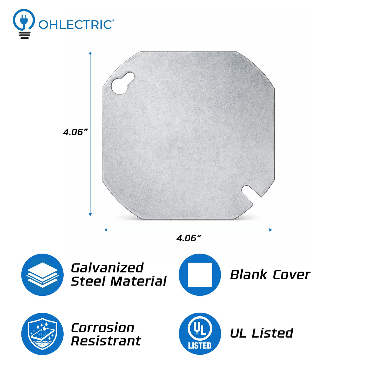 4" Octagon Blank Metal Box Covers (4" Octagon Flat)