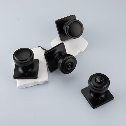 Black Door Knobs with Non Locking for Interior Door Handle Use (1-Passage)