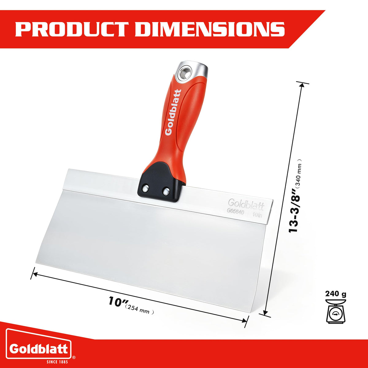 10" Stainless Steel Drywall Taping Knife (10")