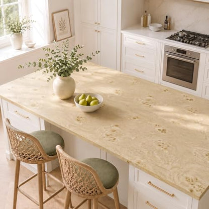 Burl Wood Contact Paper Peel and Stick Wood Grain Contact Paper for Countertops Waterproof Self Adhesive Furniture Vinyl Wrap for Cabinets