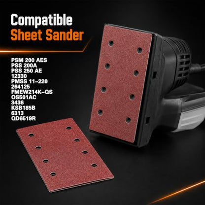 Sandpaper Sheets 8 Hole Hook and Loop