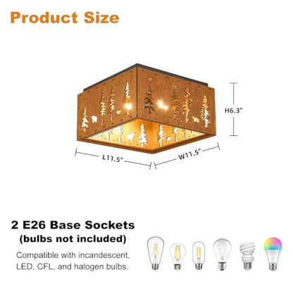 Farmhouse Flush Mount Ceiling Light Fixture