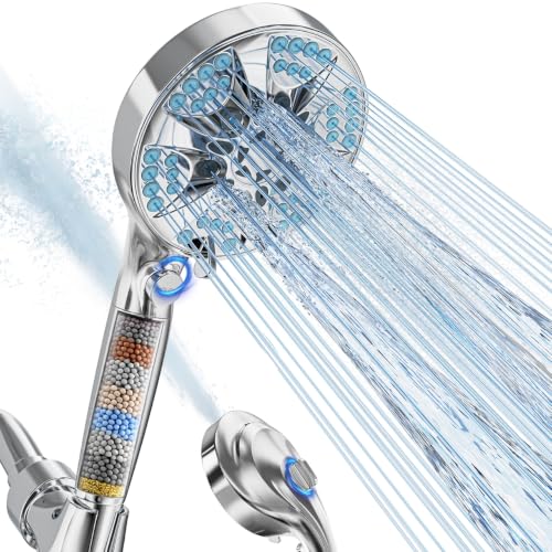 9 Settings Filtered Shower head with Handheld with Power Wash