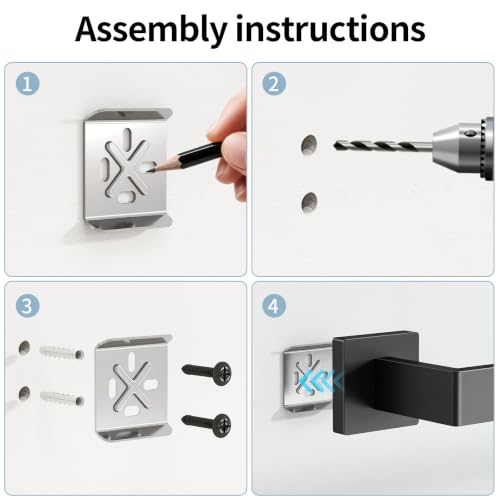 Towel Bar Black Wall Mount Towel Holder for Bathroom Kitchen