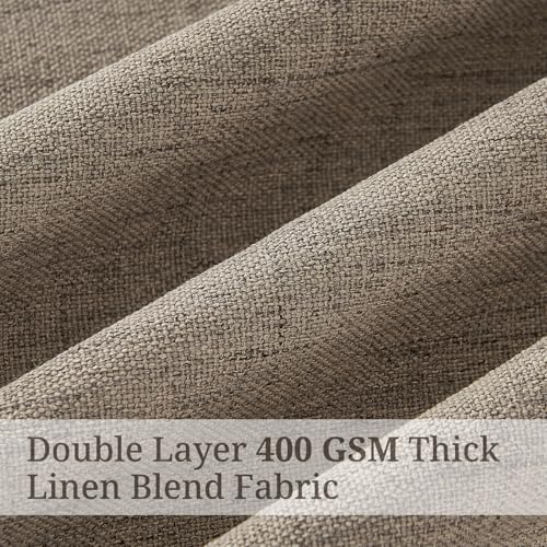 Blackout Pinch Pleated Living Room Curtains 96 Inch Long 2 Panels 8FT Length (Darkflax / 50"W x 96"L (Pack of 2))