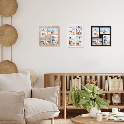 4x6 Picture Frame Collage with Real Glass (Rustic Black / 11x11in (2Pack))