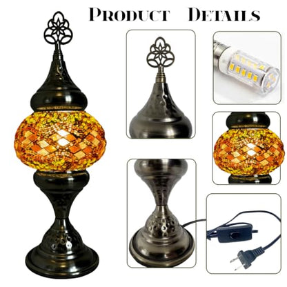 Turkish Desk Lamp with Bronze Base
