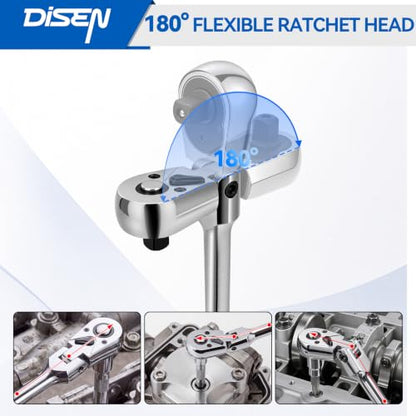 Flex Head Ratchet Wrench Set