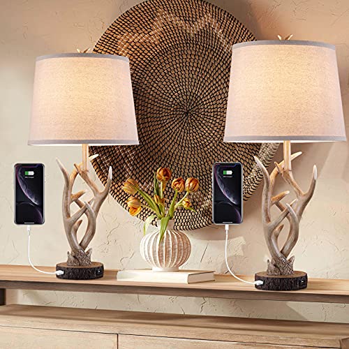 26" Rustic Antler Table Lamp