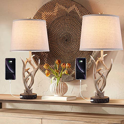 26" Rustic Antler Table Lamp