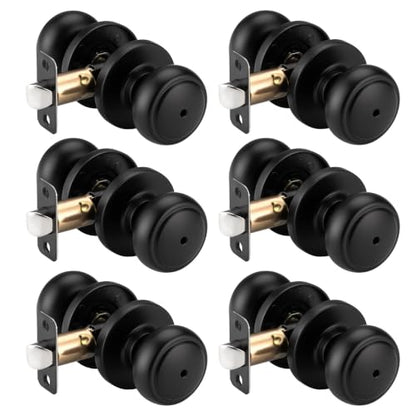 Champagne Bronze Bathroom Door Knobs with Release Lock Hole