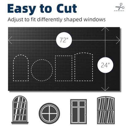 Portable Blackout Curtains 24"×72" (Black / 72"W x 24"L (Pack of 1))
