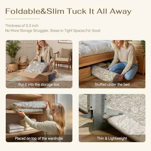 2x3 Taupe Washable Area Rug Non Slip Retro Distressed Doormat (Distressed | Taupe / 2' x 3' (Rectangular))