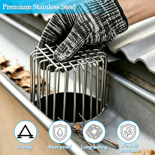 4 Pack Gutter Downspout Guard Stainless Steel