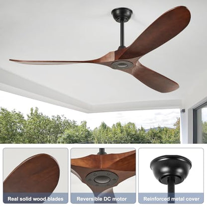 60'' Outdoor Ceiling Fans without Light (60 inch / Dark walnut)
