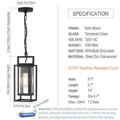 Double Cage Pendant Outdoor Wall Lighting
