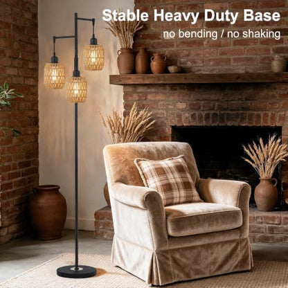 Rustic Vintage Farmhouse Boho Tree Floor Lamp