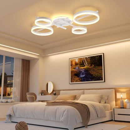 5 Ring LED Dimmable Modern Ceiling Light Fixture
