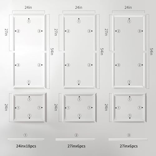 Peel and Stick Wall Molding Kit (54 x 24in)