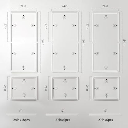 Peel and Stick Wall Molding Kit (54 x 24in)