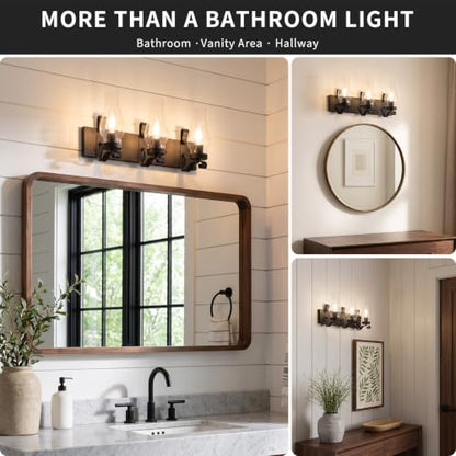 Vintage Farmhouse Bathroom Vanity Lights (Black)