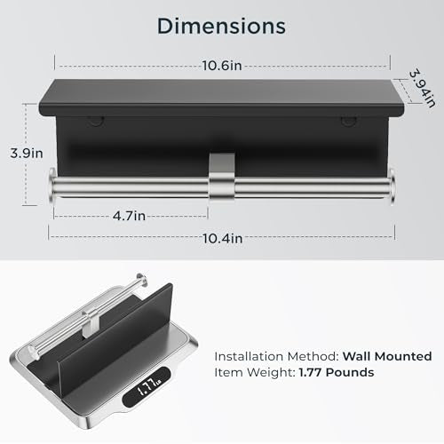 Toilet Paper Holder with Shelf