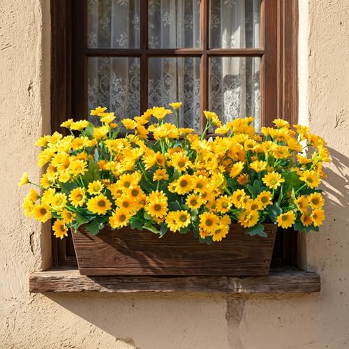 Artificial Mums for Outdoors Fall Decor (A-yellow / 10.6 inch)