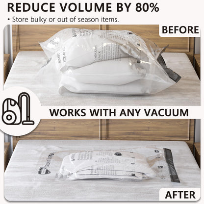Vacuum Storage Bags for Travel & Home with Pump (8 Large)