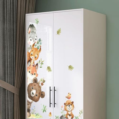 Jungle Animals Wall Stickers Cartoon Woodland Animal Wall Decals