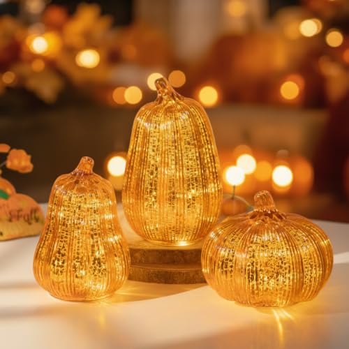 Fall Decor Glass Pumpkins