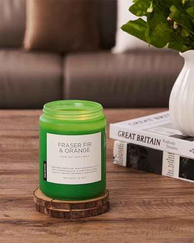 Fraser Fir Orange Christmas Scented Candle Non Toxic 19.6Oz 110H (Large Jar / FraserFirOrange)