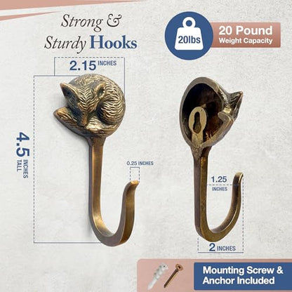 Cast Iron Fox Hook (Antique Bronze / Fox Hook - Single - 5 Inch)