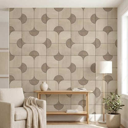 Peel and Stick Wallpaper (Beige06 / 17.7" x 118.1")