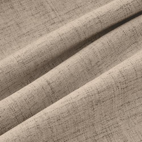 100% Blackout Linen Curtains 2 Panels Set for Bedroom Solid Luxury Decor Thermal Insulation Room Darkening Back Tab Rod Pocket Drapes for Living Room Nursery