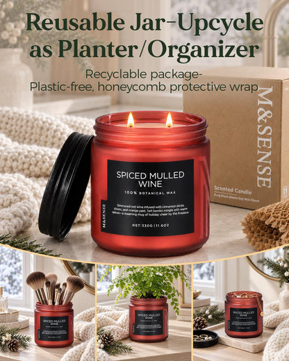 Emerald Pine Scented Christmas Candles Non Toxic 11.6Oz Soy Wax 70H (Medium Jar / EmeraldPine)