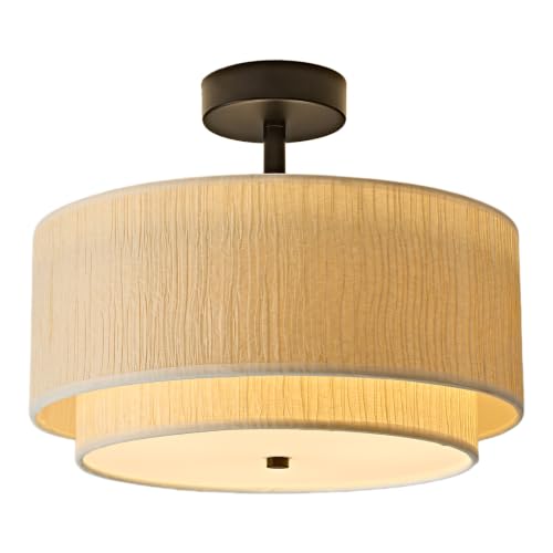 Double Drum Semi Flush Mount Ceiling Light