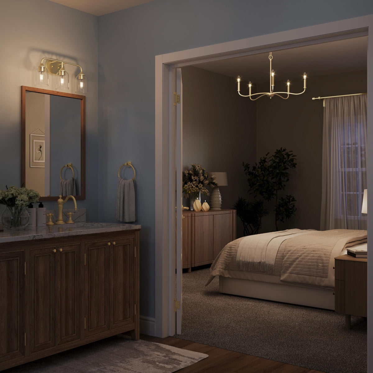 Ilia 3 Light Vanity Light (Brushed Gold / 3-Light)