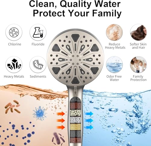 12 Inch High Pressure Rain Shower Head with Handheld Spray Combo (Brushed Nickel)
