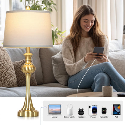 Gold Table Lamp for Living Room (Gold)
